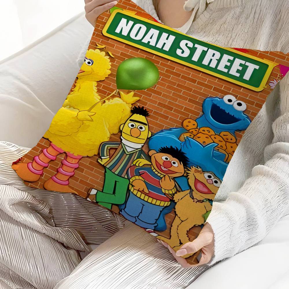 Аниме Мультфильм S-Sesame S-Streets Наволочка Подушка Чехол для Подушки Наволочка Гостиная Диван Домашний Декор Индивидуальный