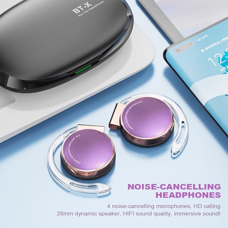 wireless earphones ear hook type clip headphones Bluetooth 5.3 lightweight earphones It doesn't hurt to wear it suitable for holiday gifts (rose gold