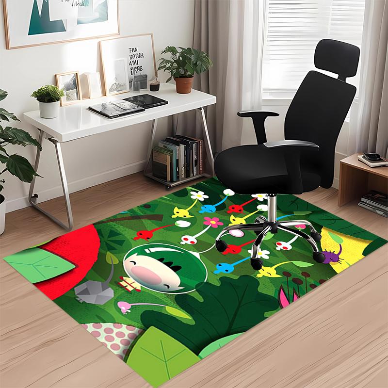 Pikmin Printed Carpet, for Office Chair Living Room Bedroom Kitchen Room Decor Gifts.