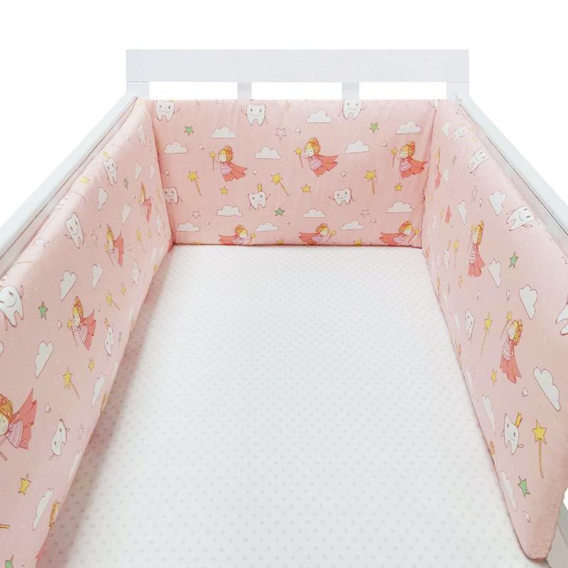 Soft Pure Cotton Removable and Washable Baby Crib Bumper, Anti-Collision, One-Piece Design
