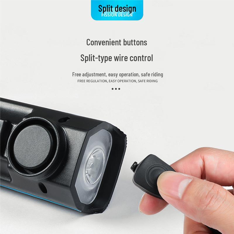 USB Rechargeable Bicycle Front Light & Horn for Night Riding