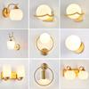 Decorative Modern Wall Lamp with Glass Shade Bedside Bedroom Loft Design Up Down Iron Led Night Lights Gold for Home Mirror E27