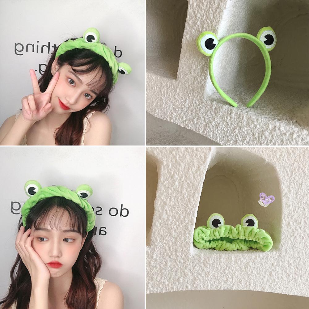 Girls Wide-brimmed Elastic Skincare Hair Band Makeup Headband Washing Face Hairband Funny Frog