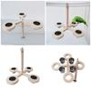 Parrots Feeder Perch with Dish Cup Screw Bird Perch Stand Cockatiel Feeder Birdcage Perches Climbing Toy for Budgies