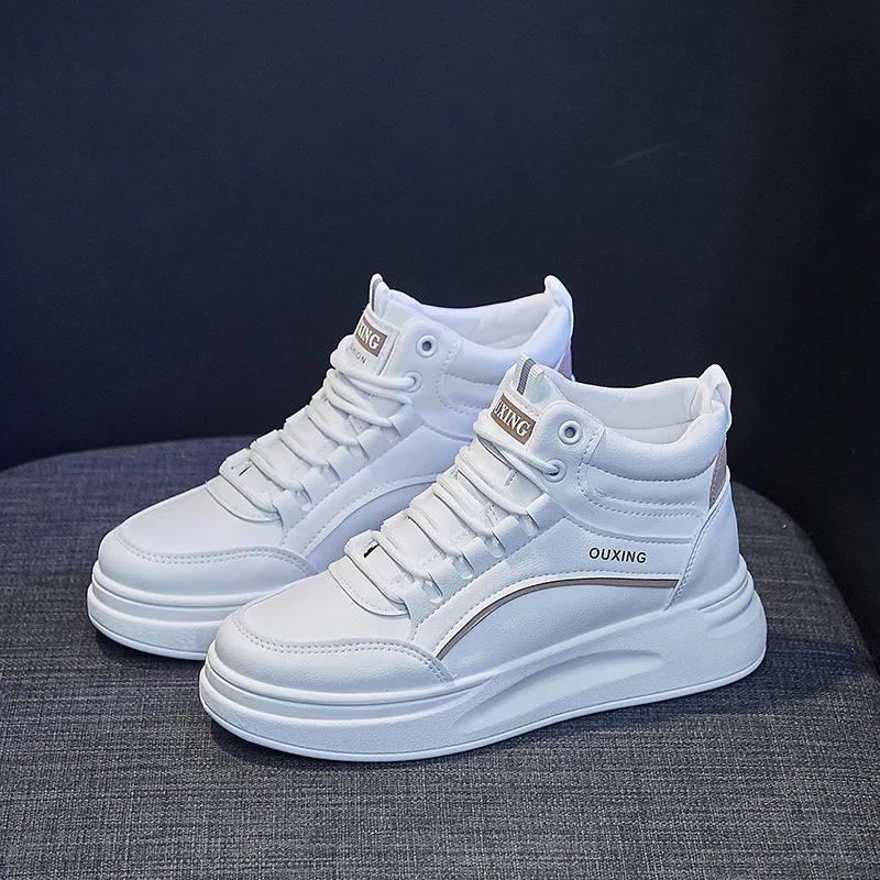 Шерстяные флисовые туфли Женские Теплые спортивные туфли от холода Зимние Хлопковые кроссовки Ботильоны Женские Утепленные Снежные ботинки белые