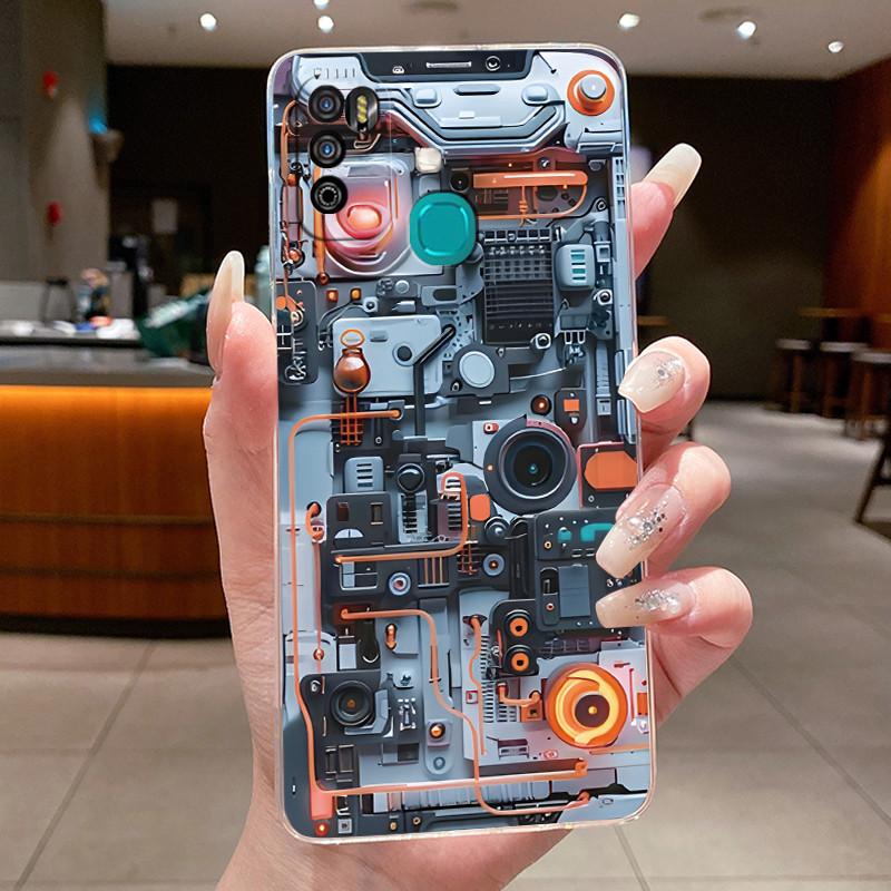 Для Infinix Hot 9 Play Задняя крышка X680 X680B X680C Эстетичный Милый Крутой Чехол для Телефона Мальчиков Девочек Мягкий Силикон Прозрачный Корпус