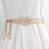 Gold Round Metal Parts Chain Tandem Waist Chain Ladies Decorative Dress Waist Hook Adjustment Belt