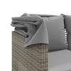 Outdoor 3 Seater Sofa with Canopy and Footstools Grey Poly Rattan