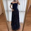 Темно-синяя юбка-платье А-силуэта с бисером haute couture элегантная для ужина знаменитостей арт-теста сольное платье LA11010