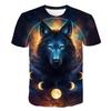 Summer Animal Wolf Cool 3D Digital Printed Short Sleeved Men's Trendy Casual T-shirt
