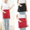 Unisex Solid Color Anti-oil Short Half Waist Apron Restaurant Server Waiter Tool