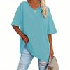 Женская свободная повседневная футболка большого размера с круглым вырезом - Новый стиль