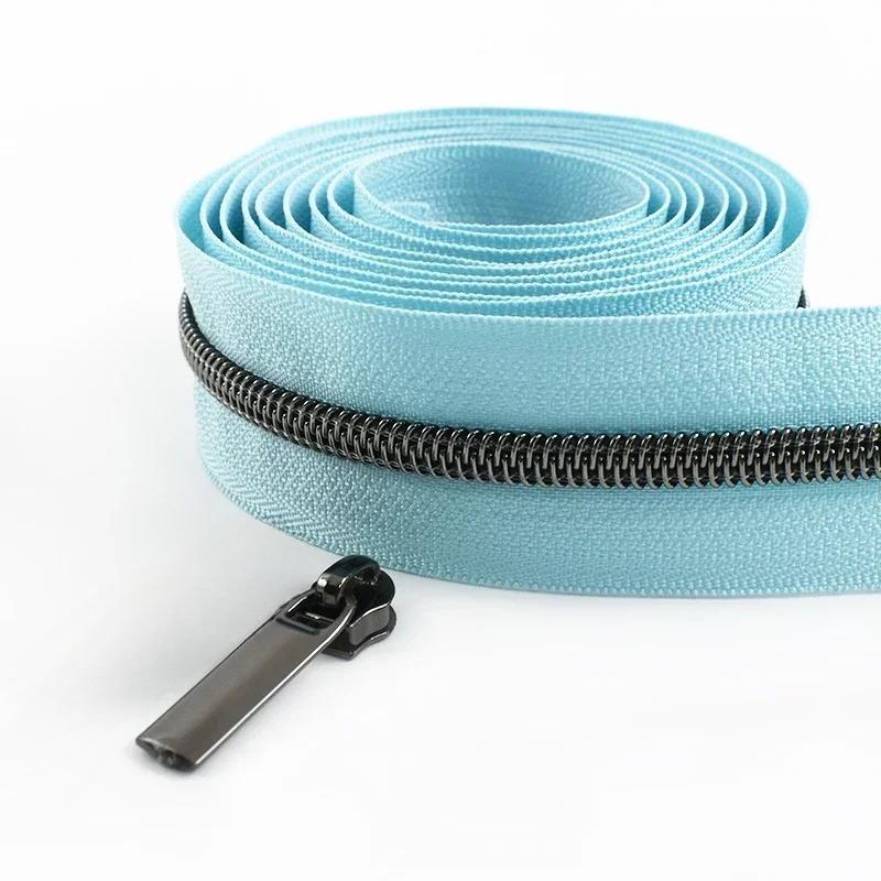 2/3/4/5M Meetee 5# Nylon Coil Zipper Tape + Zippers Slider Head for Garment Sewing Zip Closure Repair Kit Replacement Accessory