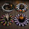 Halloween Pattern Round Halloween Rug Crystal Velvet Halloween Carpet  Halloween Decoration