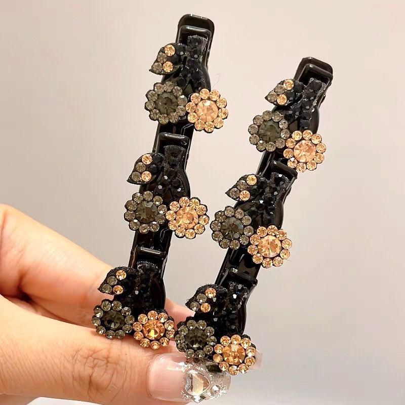 Плетеная шпилька для волос Cherry Rhinestone - корейский стиль, элегантная универсальная боковая заколка для челки 