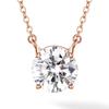 From New Moissanite Necklace 3ct 18K Pink Gold Processed Brand Women [Gift York] Women's