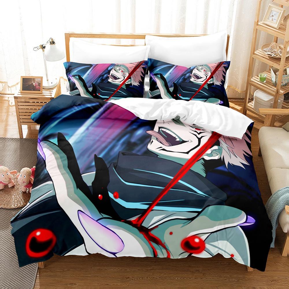 Anime Jujutsu Duvet Cover pillowcase Bedding Bedroom Decoration Children Gift adult Single Double bed Large SizeZip Duvet Cover