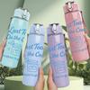 1PC Last Toast On The Coast Text 750ml Color Plastic Sports Water Bottle Leakproof Flip Straw Lid Suitable for Sports Office Home Use