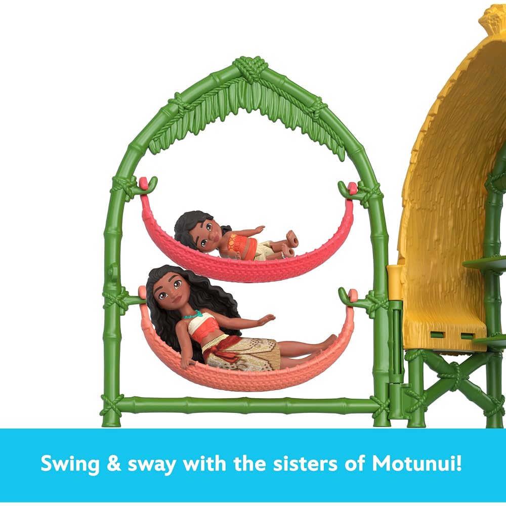 Игровой набор Mattel Disney Моана 2 с Моаной и Сияющей Деревней, 2 куклы, 15 аксессуаров