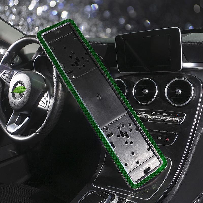 1PCS Russian Car License Plate Frame Crystal License Plate Frame Luxury Car Frame Plate Bling Car Accessories Interior for Woman