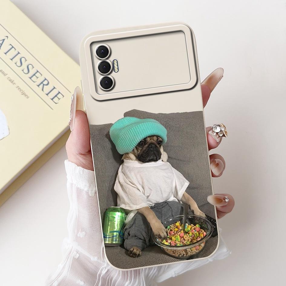6.6" For Tecno Spark 8P 2021 Case Lovely Panda Cartoon Camera Protection Soft Matte Cover For Tecno Spark8P 8 P KG7H KG7n Bumper