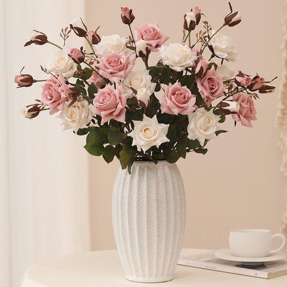 Ретро имитация розы цветок роскошные искусственные цветы искусственная роза ветка свадебный декор вечеринка