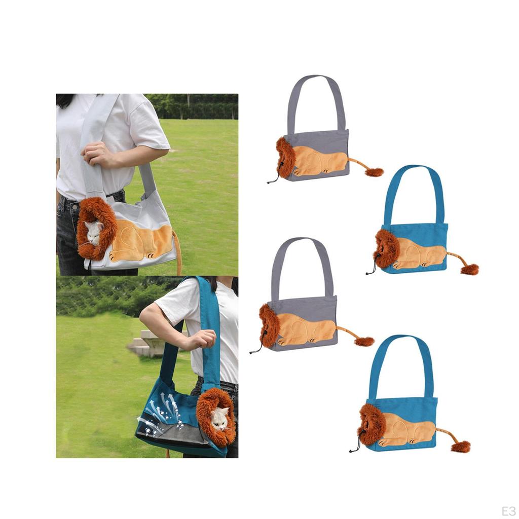 Холщовая маленькая сумка-переноска для домашних животных, дорожная транспортная портативная сумка для котенка, через плечо