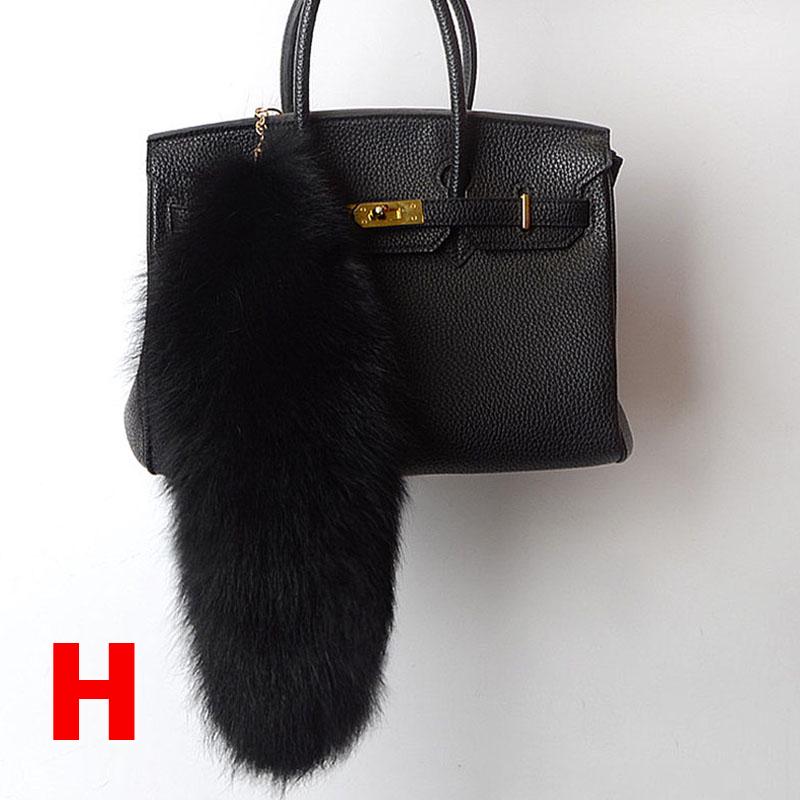 Fashion Luxury 40cm Tail Long Fox Fur Tail Women Ladies Keychain Keyring Handbag Ladies Pendant Key Holder Key Chain Fashion Jewelry Gift Ornament