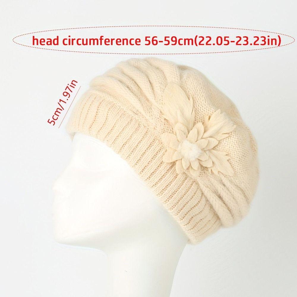 Теплая мамина шапка вязаная шерстяная женская береты повседневная женская шапка осень зима