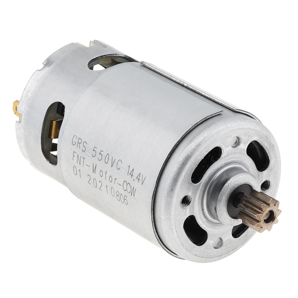 RS550 DC Motor 10.8V/12V/14.4V/16.8V/18V/18V/25V 21500-29000RPM with Single Speed 9 Tooth for Electric Drill / Screwdriver