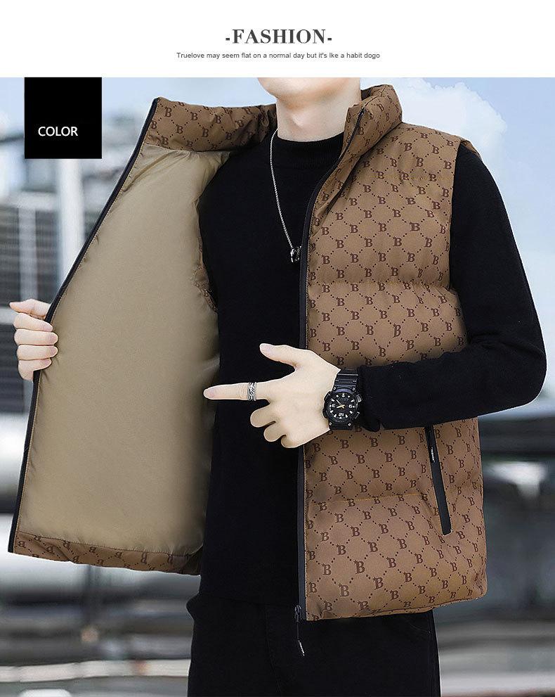 Хлопковый жилет, мужская осенне-зимняя модная куртка без рукавов с открытыми плечами, молодежная утолщенная теплая хлопковая одежда, майка