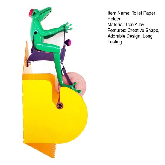 Держатель для туалетной бумаги с милым дизайном в виде лягушки, легко устанавливается, езда на моноцикле с лягушкой
