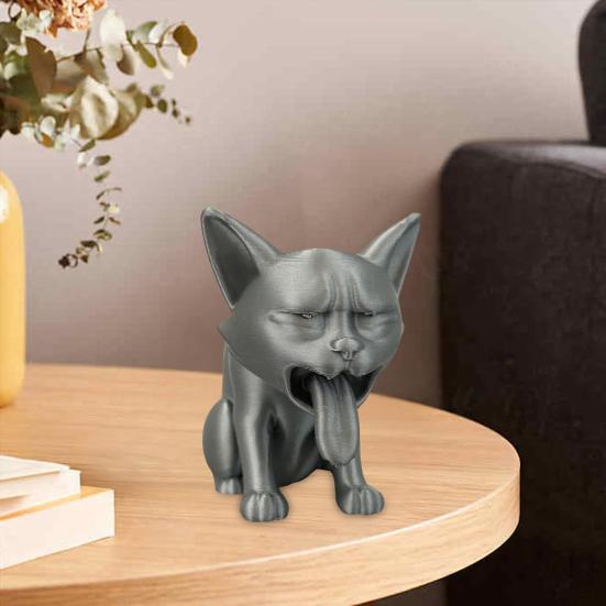 3D-печатная фигурка кота, блюющего, пластиковая статуэтка котенка, скульптура животного