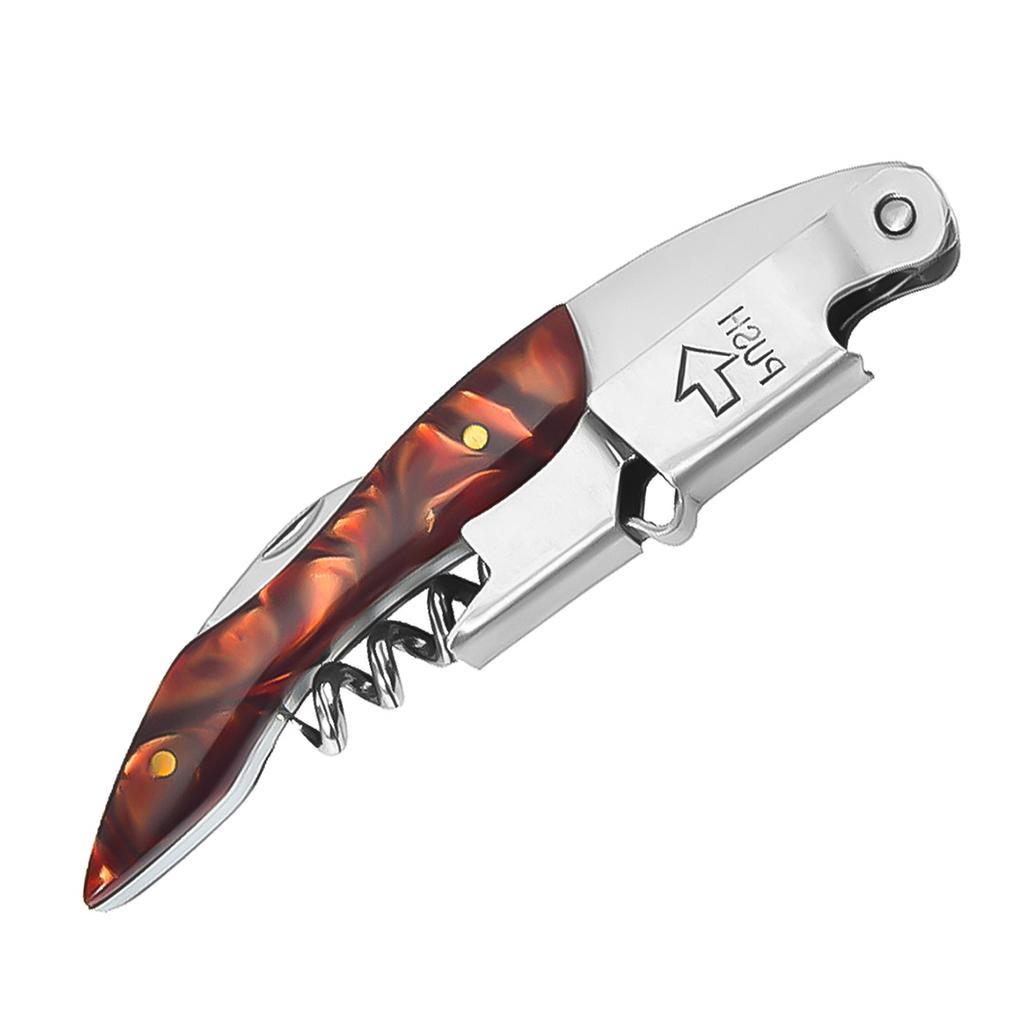 Профессиональный штопор для официантов, винный ключ с эргономичной деревянной ручкой, открывалка для пивных бутылок и резак для фольги