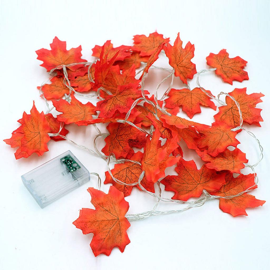 Fall Thanksgiving Maple Leaf Lamp Garland Decoration Decor LED Lighted Autumn Leaves Xmas