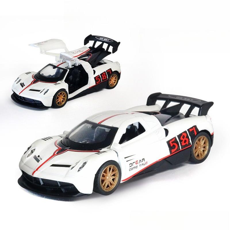 AAZN1 [Boxed] 1:36 Alloy Racing Model Boy Three Doors Pull Back Graffiti Car Gift Wholesale Cross-border