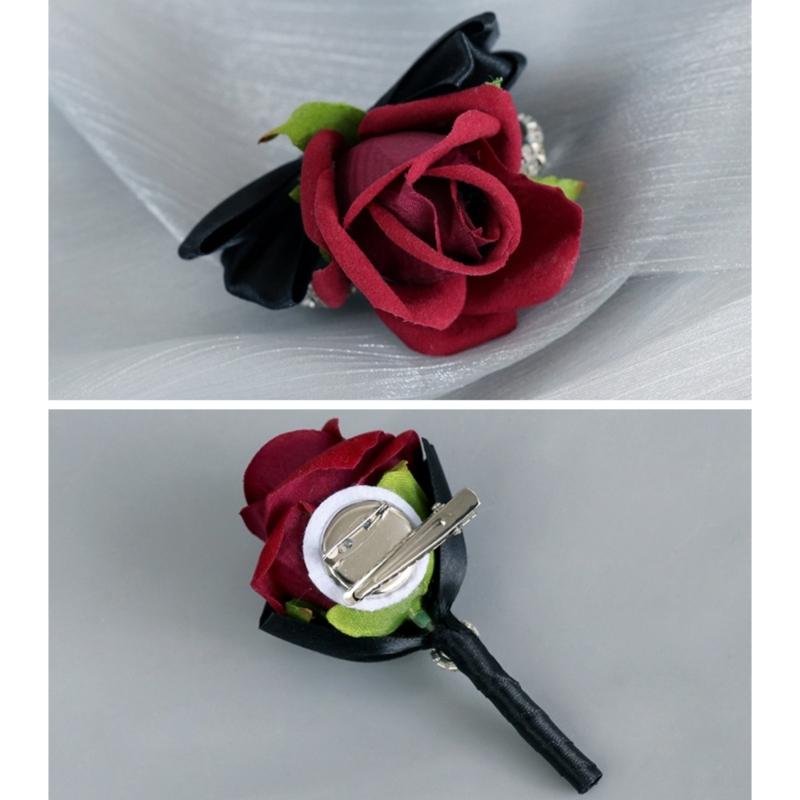 5 шт. Розовые браслеты-бутоньерки для невесты, подружки невесты, девичников, Свадебные розовые бутоньерки для церемонии, юбилея, выпускных