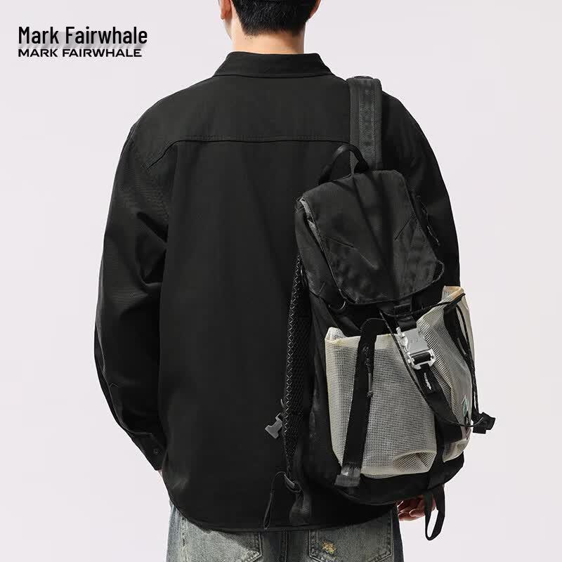 Mark Fairwhale Мужская рабочая рубашка с длинным рукавом свободного кроя