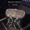 Милое мусорное ведро с бантиком для автомобиля, подвесное, органайзер для пыли, мешок для мусора, контейнер для мусора, ящик для хранения, ведро, автоаксессуары