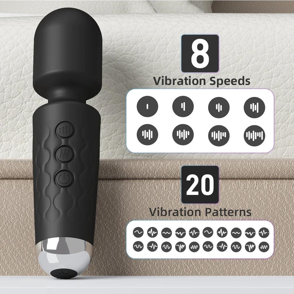 20 Speeds Powerful AV Vibrator Female G Spot Clitoris Nipple Stimulator Magic Wand Dildo Adult Sex Toy for  Women Masturbation