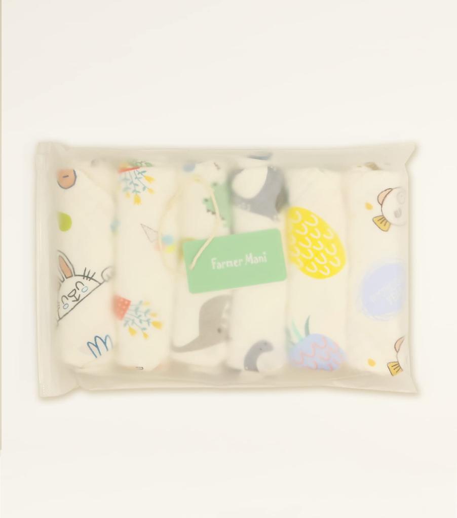 Комплект детских марлевых полотенец из хлопка, 6-слойное детское полотенце 30 х 30 см. Многоразовое полотенце, идеально подходит для людей с чувствительной кожей и младенцев. (6 шт.) 100%