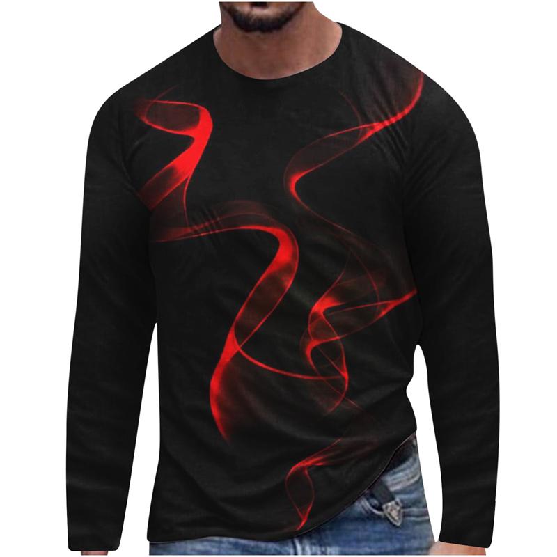 Harajuku 3D Men's Casual Long Sleeve T-shirt Flower 3D Printed Loose Summer Fashion Street Loose Oversized T Shirt Casual Loose