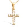[K7159] - Gold Plated Pendant 'Cross' White Gold - 15x10 Mm