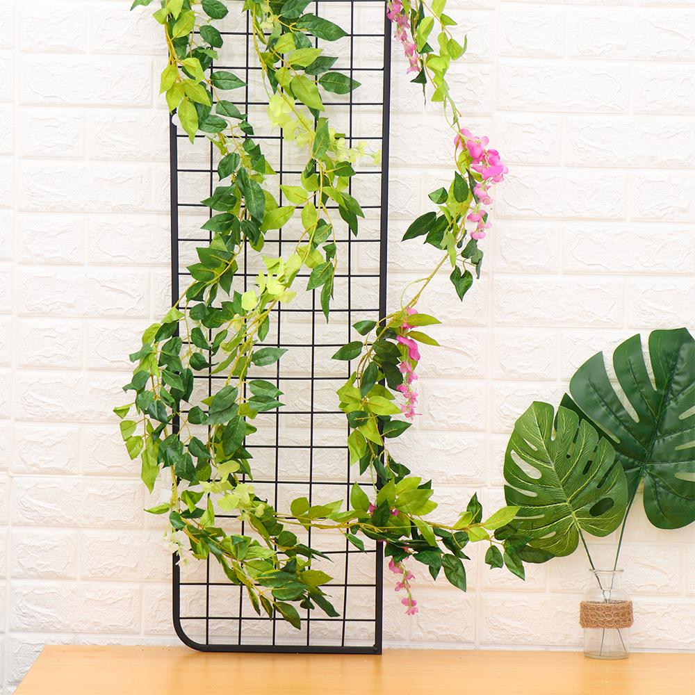 Украшения Зеленые листья Листва Стелющийся цветок Искусственный плющ Виноградная лоза Искусственные цветы Глициния Растение