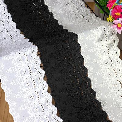 3 ярда/партия, ширина 9 см, бежевый/белый/8 см, черный, качественный хлопок, вышитое кружево, винтажная детское платье, юбка, подол, хлопковая ткань