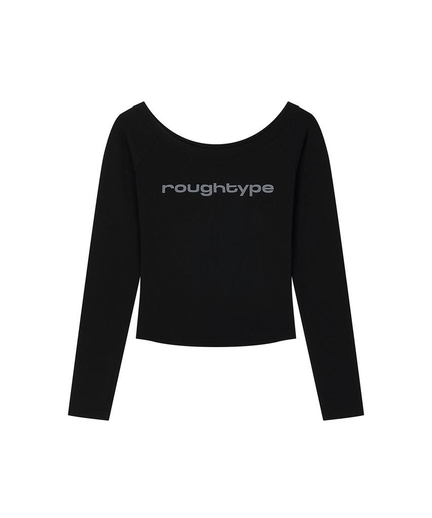ROUGHTYPE Черное платье с открытыми плечами и длинным рукавом