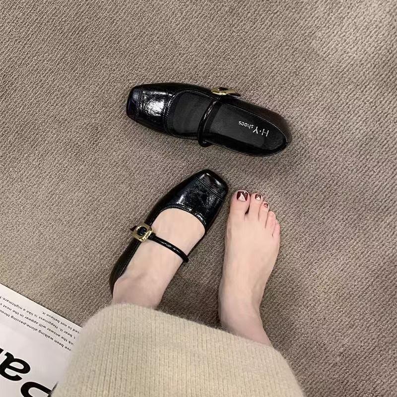 Премиальные ретро туфли Мэри Джейн, туфли с открытым верхом, осенние женские туфли на плоской подошве для ношения с юбками, маленькие кожаные туфли, туфли на мягкой подошве