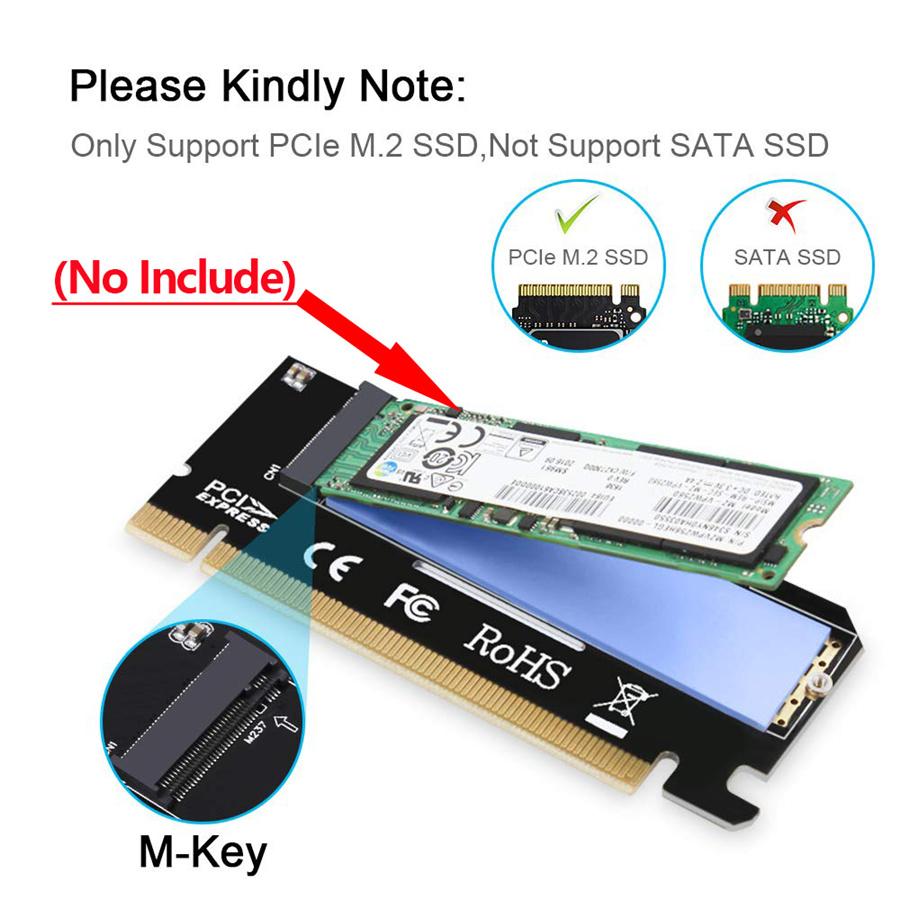 M.2 To Pcie X16 Adapter Card Pci-e To M.2 Convert Adapter NVMe SSD Adaptor M2 M