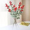 Red Berry Christmas Leaf Ornament: Artificial Flower Table Centerpiece