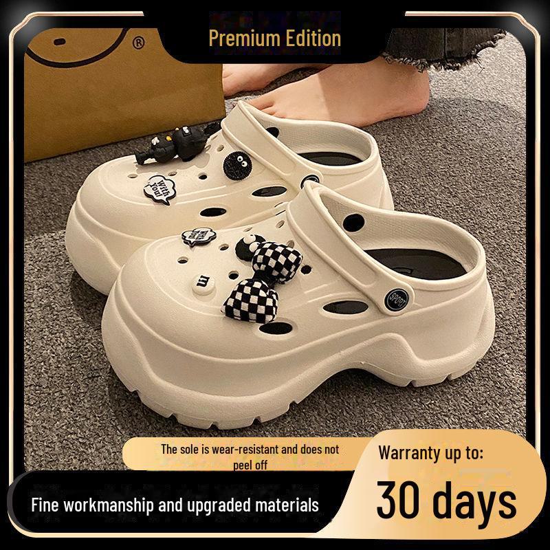 Женские пляжные тапочки EVA 2024 года на толстой подошве с нескользящим закрытым носком